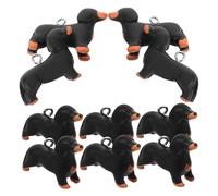 WEKAMOS 10Pcs Cute Black Resin Dachshund Dog Charms DIY Pendant Accessories for Necklace Earrings Craft Jewelry Making