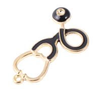 WEKAMOS 10pcs DIY Stethoscope Charm Pendant Black Alloy Unique Jewelry Making Accessories for Necklace Bracelet Keychain Anklet Decorative Craft