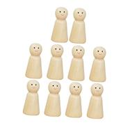WEKAMOS 10pcs DIY Wooden Peg Dolls Unfinished Blanks for Crafts Paintable Robot Figurines for Art Classes Birthday Parties Therapeutic Creative Fun Home Decor