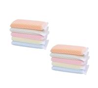 WEKAMOS 10pcs Double-Sided Kitchen Cleaning Pads Dish Washing Cloths for Scrubbing Dishes Sinks Counters Non-Scratch Sponge Scouring Pads with Rich Bubbles for Home Bathroom Random Color