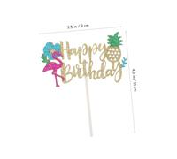 WEKAMOS 10pcs Flamingo Cake Decorations Hawaii Themed Party Decorations Hawaiian Festival Beach Party Flamingos Cake Topper Hawaiian Beach Pool Supplies