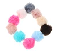 WEKAMOS 10PCS Fluffy Cat Toy Balls Assorted Pom Poms for Indoor Cats Soft Plush Furry Balls Engaging Play Toys for Kittens and Random Color