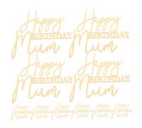 WEKAMOS 10pcs Happy Birthday Mom Cake Toppers Acrylic Birthday Cake Ornaments for Mother's Day Party Decorations Women Celebration Supplies