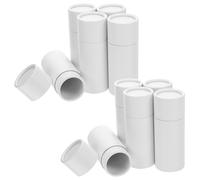 WEKAMOS 10Pcs Kraft Paper Cylinder Tubes White Round Cardboard Containers with Lids for Sealed Tea Storage and Essential Oil Packaging for Craft Projects and Party Favors