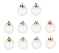 WEKAMOS 10pcs Mini Clear Fillable Ball Charms for DIY Jewelry Making for Christmas Ornaments and Craft Projects Glass Balls with Caps