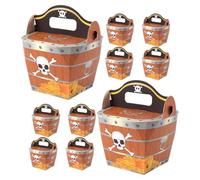 WEKAMOS 10pcs Mini Pirate Treasure Chest Candy Boxes Party Favor Holders Halloween Treat Containers Holiday Packaging and Events