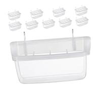 WEKAMOS 10pcs Parrot Feeding Station Plastic Bird Cage Bowls with Anti-scatter Design Inner Hanging Food Water Dispenser Set for Hamsters Pigeons Easy-clean Bird Cage Accessories