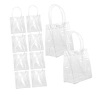 WEKAMOS 10PCS Portable Clear Wine Bottle Bags with Handles for Parties and Shopping Reusable Transparent Bags for Candies and Items
