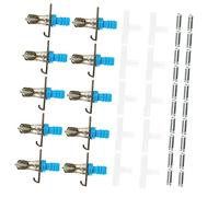 WEKAMOS 10pcs Rabbit Spring Waterer Automatic Drinking Equipment Double Spring Nipple White Three-way Connector for Rabbit Cage Farming Small Animals