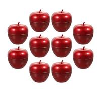 WEKAMOS 10pcs Red Apple Shaped Tinplate Storage Cans Durable Sealed Candy Containers for Tea Snacks Jewelry Household Use with Freshness Preserving Design