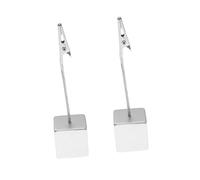 WEKAMOS 10pcs Resin Desk Alligator Clip Holders for Memo Photo Card Display Transparent Square Note and Wedding Table Stand Resin Metal Material for Office Home Party Use