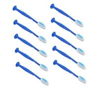WEKAMOS 10pcs Soft Bristle Travel Toothbrush with Short Handle Grip for Detention Facilities Anti-selfharm Design Compact and Upright Storage for Prisons and Mental Health Institutions
