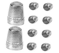 WEKAMOS 10pcs Thimble Finger Cot Finger Thimble for Sewing Quilting Cover Guards Stitch Sewing Accessories Thumb Copper Silver