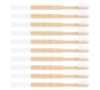 WEKAMOS 10pcs Toothbrush Set: Bamboo Toothbrush with White Bristles & Non-Slip Handle - Bamboo Tooth Brushes Portable & Reusable for Adults