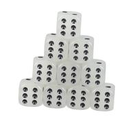WEKAMOS 10Pcs Transparent Colorful Acrylic Game Dice with Rounded Corners Glow Dark Black Dot Gambling Dice for Bar Ktv Night Party and Math Games