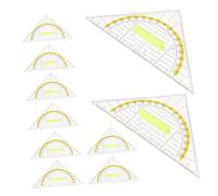 WEKAMOS 10pcs Transparent Protractor School Supplies Triangle Ruler Geometry Kit Drafting Instruments Architects Scale Right Angle Ruler Angle Measuring Geometry Drawing