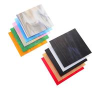 WEKAMOS 10Pcs Water Ripple Textured Stained Glass Sheets Mosaic Tiles for DIY Crafts Cathedral Glass Mosaic Crafting Supplies