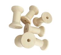WEKAMOS 10pcs Wooden Empty Bobbins Hourglass Shaped Craft Spools for Thread Wire Twine DIY Painting and Embellishing Sewing Tools