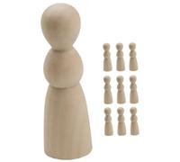 WEKAMOS 10pcs Wooden Peg Dolls Unfinished DIY Blank Peg Wooden Figures for Painting Smooth Lightweight Wood Craft Dolls for Artistic Expression and Home Decor