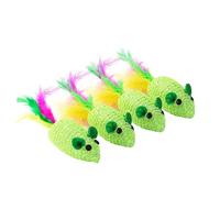WEKAMOS 10pcs Woven Mouse for Cats Interactive Cat Teaser Funny Design Durable and Props for Indoor Kitten Entertainment Green