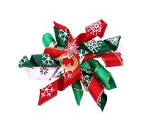 WEKAMOS 10pcs Xmas Pet Hair Bows Rubber Bands, Striped Christmas Grooming Accessories for Dogs and Cats, Festive Holiday Hair Bows for Small to Medium Pets