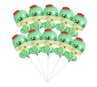 WEKAMOS 10pcs Year Snake Foil Balloons for Birthday Party and Shower Decorations Easy to Inflate Green Snake Design Zodiac Animal Balloons for Lunar Year Celebrations