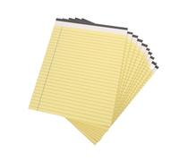 WEKAMOS 10pcs Yellow Legal Pads Lined Notepads Double-sided Pages Each Portable Office Writing Paper for Note-taking Lists College Business Memo