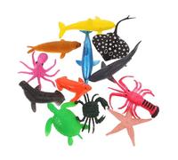 WEKAMOS 12 Pcs Animal Models Realistic Ocean Creature Figures for Fish Tank Decorations Educational Includes Whale Shark Crab Lobster Sea Lion Turtle