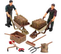 WEKAMOS 12-Piece Miniature Farm Accessories Set Farmer Figures and Tools Realistic Farm Toys for Boys and Girls for Dollhouse and Garden Scenes
