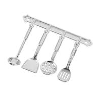 WEKAMOS 12 Scale Dollhouse Mini Kitchen Utensils 5pcs Set Spatula and Skimmer, Tiny House Cooking Accessories for Dollhouse Kitchen Play and Miniature Decor