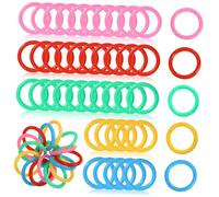 WEKAMOS 120pcs Plastic Loose Leaf Binder Rings Inner Book Rings with Secure Closure Colorful Red Yellow Blue Green Pink for Office School Supplies Organization