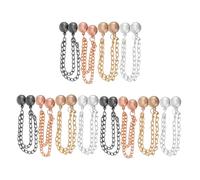WEKAMOS 12pcs Metal Magnetic Clothing Clips with Chain for Sweaters Cardigans Hijabs Sleeve Cinch Clips No-sew Fastening Pins Stylish Retro Brooches Protect