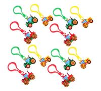 WEKAMOS 12Pcs Miniature Tractor Keychains for Cute Construction Vehicle Keyrings for Boys and Party Favors for Harvest Season Celebrations and Birthday Prizes