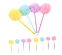 WEKAMOS 12pcs Plush Pen Decor Colorful Ball Pen Cool Fluffy Ball Colorful Creative Fluffy Pompom Ballpoint Pom Pom Birthday Party Supplies Plush Plastic