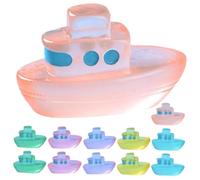 WEKAMOS 12pcs Resin Miniature Glowing Boat Models Mini Cruise Decorations for Dollhouse Micro Landscape Fish Tank Lawn Scene Colors Unique Craftsmanship