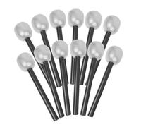 WEKAMOS 12pcs Silver Microphone Karaoke Prop Realistic Stage Performance Mic Costume for Birthday Party Halloween Decoration