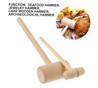 WEKAMOS 12Pcs Wooden Seafood Crab Hammer Mallet for Cracking Lobster and Shellfish DIY Handmade Jewelry and Craft Tools Mini Mallets for Kitchen and Parties