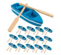 WEKAMOS 15 Sets Miniature Wooden Rowboat Models with Canoe Paddles for Dollhouse and Fairy Garden DIY Micro Landscape Decorations Sturdy Craft Boats for Home Display and Creative Scenes