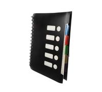 WEKAMOS 150 Sheets Spiral Ruled Notebook with Black PP Dividers College Wide Ruled Paper for School Office Note Taking Essential Small Notebook for Students and Professionals