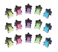 WEKAMOS 15Pcs Mini Resin Luminous Dollhouse Lights Set, Multi-Color LED Fairy Garden Accessories for Aquarium, Potted Plants, and Dollhouse Decoration