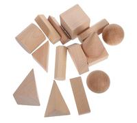 WEKAMOS 15pcs Natural Beechwood Geometric Blocks for Preschool Learning Building Blocks for Spatial Reasoning Creative Stacking Early Math Education Wooden Cubes