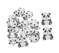 WEKAMOS 15Pcs Panda Charm Ornaments DIY Necklace Decors Multi-color Alloy Pendants for Bracelet Keychain Crafting Accessories Gift for Women