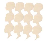 WEKAMOS 15pcs Wooden Head Chips for DIY Crafts Unfinished African Female Face Cutouts Natural Wood Slices for Painting Carving Hanging Decorations and Handmade Scrapbooking Projects