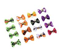 WEKAMOS 16pcs Halloween Pet Bow Headdress Hair Tie for Cat Dog Cute Bowknot Hair Holder for Party Outfit Random Color