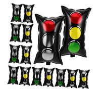 WEKAMOS 16pcs Traffic Light Foil Balloons for Car-themed Party Decorations Red Yellow Green Automobile Party Supplies Easy to Inflate Race Car Birthday Favor and Photo Backdrop