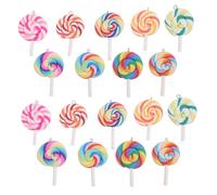 WEKAMOS 18pcs Rainbow Lollipop Pendant Charms Colorful Dessert Jewelry Accessories for DIY Necklace Making Party Decorations Creative Sugar Charm Pendants