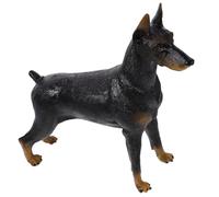 WEKAMOS 1pc Lifelike Doberman Model Figurine Realistic Simulation Dog Statue for Home Office Decor and Desktop Adornment Black