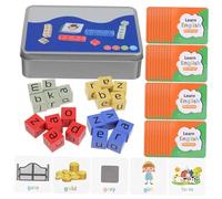WEKAMOS 1set Alphabet Learning Toys Word Race Cube Game Interactive Spelling Game Sight Word Flash Cards English Vocabulary Letter Blocks for Boys and Girls