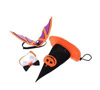 WEKAMOS 1set Halloween Pet Bat Wings Pumpkin Hat Bow Tie Costume for Dogs Cats for Parties Photography Props Festive Pet Decorations