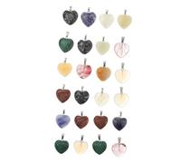 WEKAMOS 1set Mixed Color Heart Shape Crystal Stones Natural Gemstone Decoration for Home Decor DIY Crafts Fish Tank Gardening Desktop Ornament Gift 24pcs